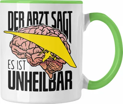 Produktbild von Trendation - Geschenk für Drachenflieger Tasse Spruch  Hängegleiter "Der Arzt Sagt Es Ist Unheilbar" (Grün)