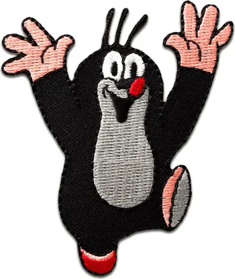 Produktbild von Der Kleine Maulwurf Comic Kinder - Aufnäher, Bügelbild, Aufbügler, Applikationen, Patches, Flicken, Zum Aufbügeln, Größe: 7,1 x 6,3 cm