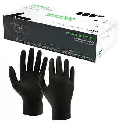 Produktbild von ARLI SET: 200x Nitril Einweghandschuhe S schwarz puderfrei Untersuchung Handschuhe lebensmittelgeeignet