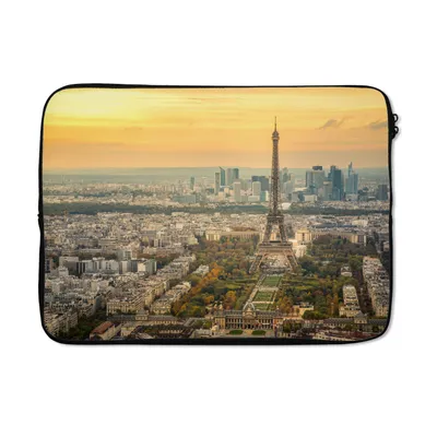 Produktbild von MuchoWow® Laptop Hülle 14 ZollParis und der Eiffelturm mit einem sehr bunten Himmel Laptoptasche - Laptoptasche - Stoßsicher - Schutzhaube