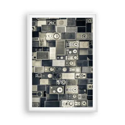 Produktbild von Gerahmtes Poster - Weißer Rahmen - Abstraktion Lautsprecher Grafik - 70x100 cm - Wand Bild - Wanddeko - Wandbilder - Wandposter - Bilderrahmen - Bilder - Kunstdruck - Wandbild - P2WPA70x100-4163