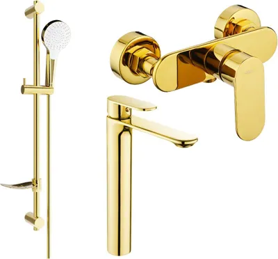 Produktbild von Mexen Milo DF05 Brausegarnitur, Gold - 71314DF05-50