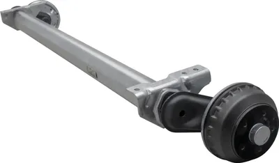 Produktbild von AL-KO COMPACT Achse gebremst 1350 kg Anhänger Autotransporter 1400 mm Auflage 1850 mm Spurmaß 5x112 Radanschluss verzinkt wartungsfrei stabil