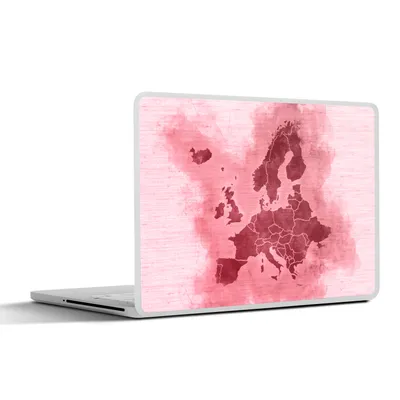 Produktbild von MuchoWow® Laptop Aufkleber Sticker Cover Karte - Europa - Rosa 31x22.5 cm - Laptop-Deko