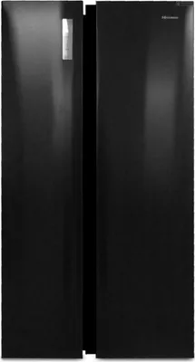 Produktbild von Hisense RS677N4BFD NoFrost Side by Side - Dark INOX - 519 Liter Gesamtvolumen: 334 Liter Kühlfach & 185 Liter Gefrierfach - Inverter Kompressor - LED-Innenbeleuchtung - Chrom Weinregal - Multi Air Flow - Touch Control