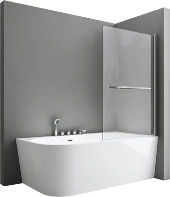 Immagine prodotto di doporro Parete per Vasca Sopravasca da Bagno Doccia 95 x 140 cm Pannello Girevole 180° in Vetro Temperato 6mm Trasparente