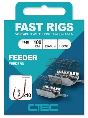 Obrázok produktu pre C-Tec Fast Rigs - River Feeder / Leader háčik: 100CM #12-0.20MM