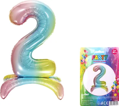 Produktbild von Aufblasbarer Ballon – Nummer 2 Regenbogen