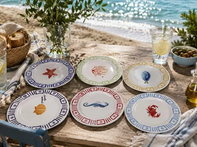 Image de Hermia Concept, ensemble de plats de service de haute qualité (6 pièces) en céramique à 100 % | 25,5 cm