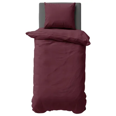 Produktbild von 3 teilige Uni Bettwäsche 200x200 + 2x 80x80 Mikrofaser Bordeaux Bettbezug Garnitur Set