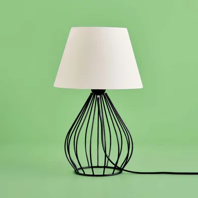 Immagine prodotto di Opviq, AYD-3426, lampada da tavolo, 100 % tessuto, bianco, 22 x 22 x 37 cm