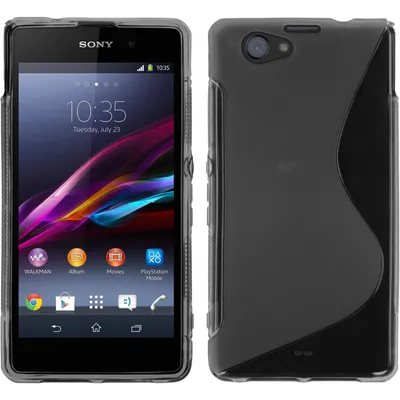 Produktbild von PhoneNatic Case kompatibel mit Sony Xperia Z1 Compact - grau Silikon Hülle S-Style + 2 Schutzfolien
