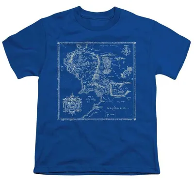 Produktbild von Lord Of The Rings - "Map of Middle Earth" T-Shirt für Kinder TV37512 (128) (Königsblau)