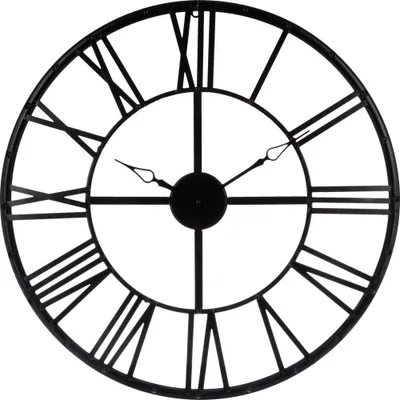Produktbild von Atmosphera Créateur d'intérieur® Große schwarze Metalluhr - 70 cm - Wanduhr - Römische Ziffern - Industrie - Retro - Klassisch