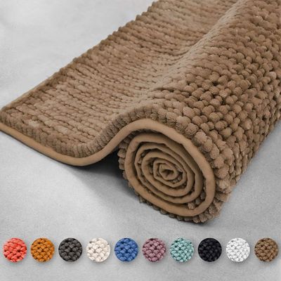Kúpeľňová predložka Coral Chenille štruktúra Béžová 50 x 80 cm