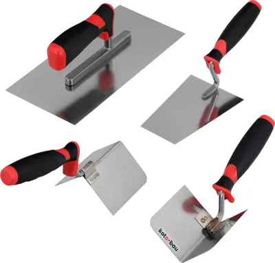 Immagine prodotto di KOTARBAU® Set di cazzuole da muratore + cazzuola angolare Set di cazzuole in acciaio inox 4 pezzi cazzuola da muratore cazzuola angolare cazzuola da muratore cazzuola da intonacatore set di utensili da intonacatore cazzuola per lisciare cazzuola a spatola cazzuola a spatola