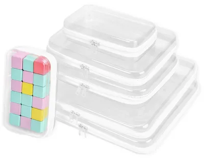 Produktbild von 6 Stück Hartschalenbeutel mit Reißverschluss - Transparente Aufbewahrungsbeutel
