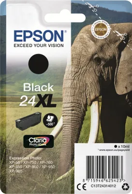 Immagine prodotto di Epson 24XL - 10 ml - XL - Nero - Originale - Cartuccia d'inchiostro