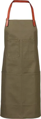 Produktbild von Latz-Schürze, Canvas, PolyurethanNackenband verstellbar, 4 Taschen, B 86 x L 86 cm  : 100% Baumwolle (10,02oz.) : olive
