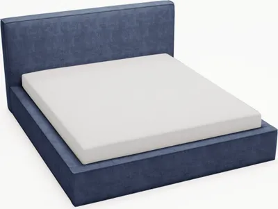 Produktbild von GRAINGOLD Polsterbett 200x200 Monaco - Doppelbett mit Bettkasten, Samtstoff & Lattenrost - Schöne Schlafzimmerbett - Blau (Komodo 7382)