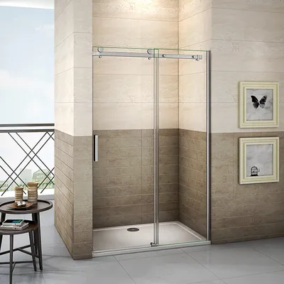 Produktbild von B.140cm x H.195cm Duschkabine Schiebetür dusche Duschwand  8mm ESG-NANO Glas Nischentür Duschabtrennung