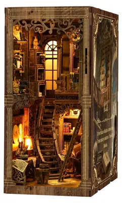 Produktbild von DIY Bücherregal-Kit - Miniaturbibliothek zur Dekoration