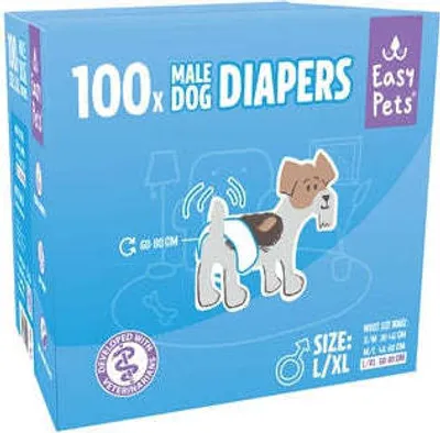 Produktbild von Hundewindel für Rüden L/XL, 100 Stück, super saugfähig, atmungsaktiv und verstellbar