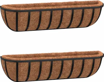 Two identical wall-mounted plant baskets are shown against a white background.