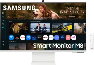 Produktbild von Samsung S32FM801UU - M80F Series - LED-Monitor - Smart - 81.3 cm (32") - 3840 x 2160 4K UHD (2160p) @ 60 Hz - VA - 400 cd/m² - 3000:1 - HDR10, HDR10+ - 4 ms - HDMI, USB-C - Lautsprecher - weiß