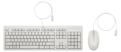 Immagine prodotto di HP Tastatur+Maus 225 Set Kabelgebunden Weiß Layout Deutsch