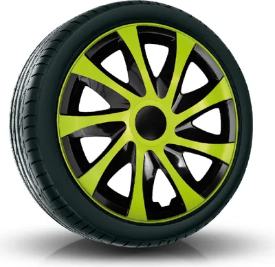 Produktbild von Radkappen Radzierblenden (4Stück) 13 Zoll grün/schwarz DRACO Z458622