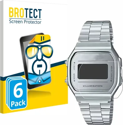 Produktbild von 6x Für Casio A168WEM-7EF Schutzfolie BROTECT Displayschutz Display Schutz Folie Klar Transparent
