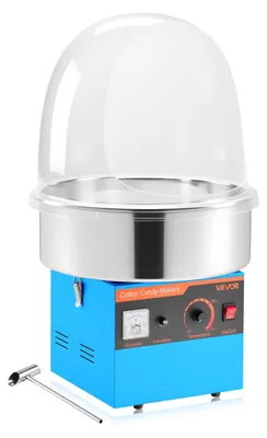 Immagine prodotto di VEVOR Macchina elettrica per zucchero filato 1000 W, macchina per zucchero filato con coperchio, ciotola in acciaio inossidabile e cucchiaio per zucchero, ideale per carnevali, compleanni, feste di famiglia, macchina professionale per zucchero filato blu