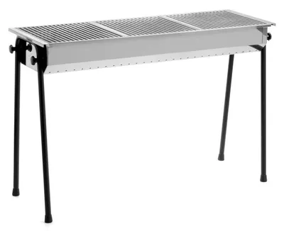 Image de Barbecue au charbon de bois – Grill au charbon – Avec 3 grilles – Acier inoxydable – Aluminium – Pour l'extérieur