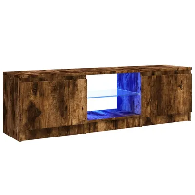Zdjęcie produktu dla vidaXL Szafka pod TV z oświetleniem LED dąb wędzony 120x30x36 cm