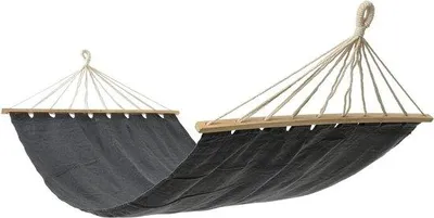 Zdjęcie produktu dla Szare łóżko wiszące z płótna o wymiarach 100 x 200 cm