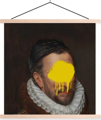 Produktbild von MuchoWow® Textilposter Wilhelm von Oranien - Kunst - Gemälde 40x40 cm mit holzfarbenen Rahmen - Posterleiste