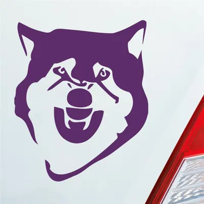 Produktbild von Auto Aufkleber Böser Husky angry Dog Tier Hund 12x10 cm Lila Sticker Heckscheibenaufkleber