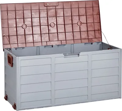Produktbild von BELIANI Auflagenbox Grau / Braun Kunststoff 112 x 50 cm für Garten für Terrasse für Outdoor