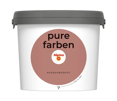 Produktbild von Alpina pure farben Wandfarbe rhabarberrot 2,5 L
