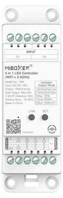 Produktbild von MiBoxer TW5 5-in-1 Track LED Controller WiFi + 2.4G RF | DC 12–48V | 12A pro Kanal