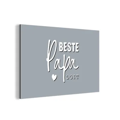Obrázek produktu pro Nástěnná dekorace Kovový kovový obraz Wall Art 120x80cm Dárek pro tátu - Den otců - Citát - Nejlepší táta na světě - Přísloví Muchowow Hliníkové