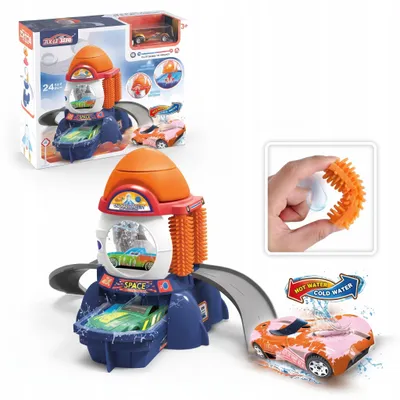 Produktbild von Kinder Autowaschanlage Spielzeug mit Farbwechsel Auto Spielset Rennbahn Parkhaus