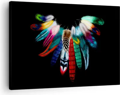 Produktbild von Bild auf Leinwand - Leinwandbild - Vogel Feder Farbe Komposition - 70x50cm - Wand Bild - Wanddeko - Leinwanddruck - Bilder - Kunstdruck - Wanddekoration - Leinwand bilder - Wandkunst - AA70x50-2932