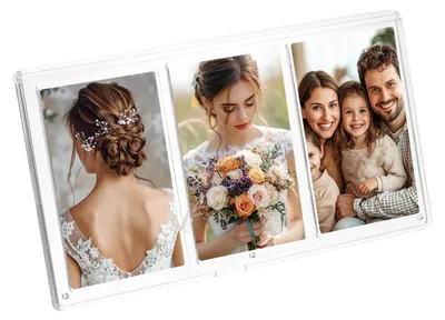 Mini-Fotolijst 3-in-1, 8,5x5,4 cm, transparent, für 3-Zoll-Fotos