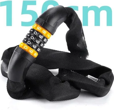 Produktbild von Fahrradschloss 5-stelliges Code-Schloss 150 cm hoch Sicherheit Kettingschloss E-Bike MTB Trekkingrad Rennrad Motorrad Outdoor-Zubehör