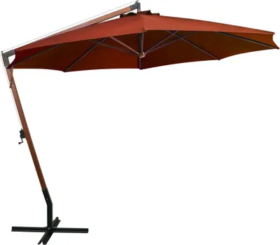 Produktbild von vidaXL Ampelschirm mit Mast Terrakotta 3,5x2,9 m Massivholz Tanne
