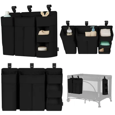 Produktbild von Lionelo Sidepocket Large 58x11x58 cm Kinderbett-Organizer Schwarz