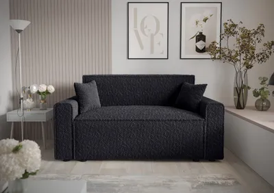 Produktbild von Roe Furniture | Schlafsofa - MIRA BIS - 171 x 90 cm - Schwarz - Funktionalität & Stil - Mit Bettkasten - Sofa - Sofabett