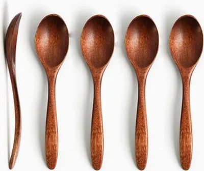 Produktbild von 4er Set Holzlöffel Klein Handgefertigte Mini Teelöffel aus Holz Ideal als Honiglöffel,Kaffeelöffel Küchenzubehör für Marmelade,Gewürze